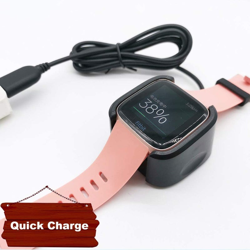 JIUJOJA 2PACK Charging Dock Compatible with Fitbit Versa/Lite/SE,(not for Versa 2) Charger, Cord Stand and Screen Protectors for Smart Watch - Image 3